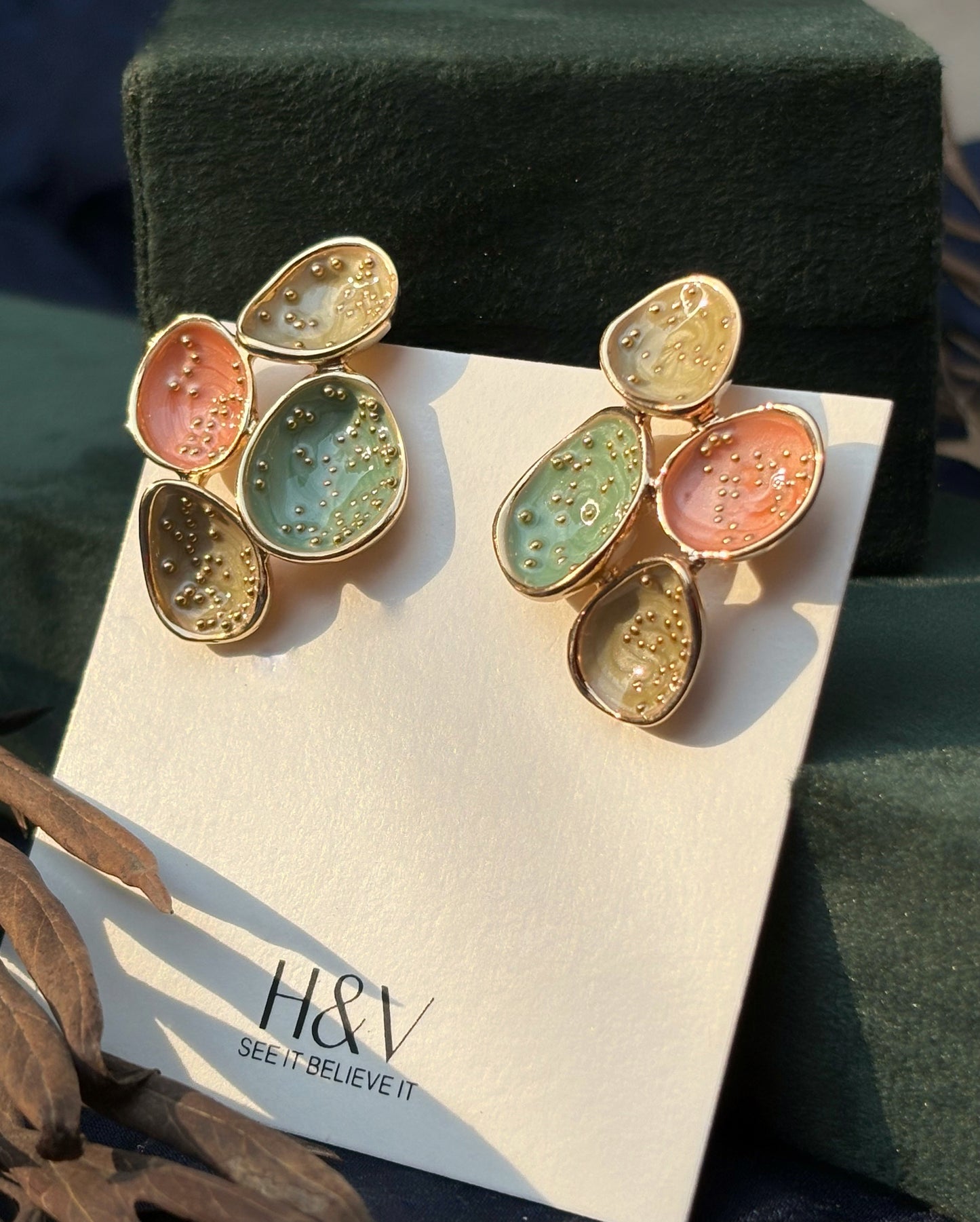 New stylish light colourful dangle Earring by hvjewellery.in