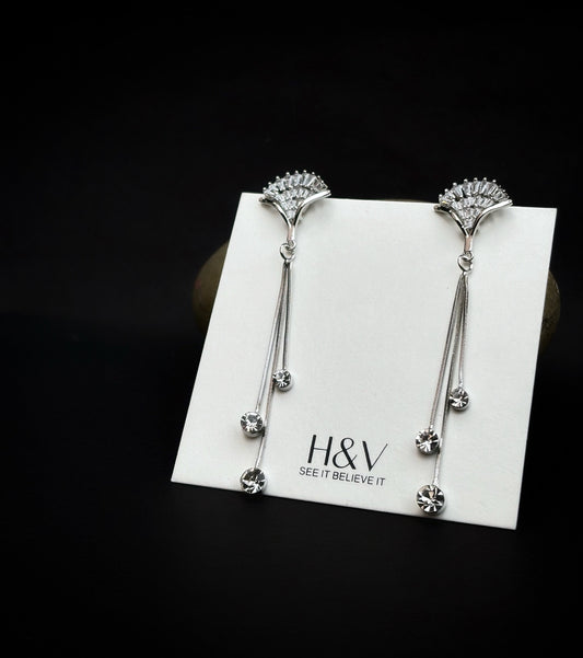 A pair of silver tassel  earring by hvjewellery.in