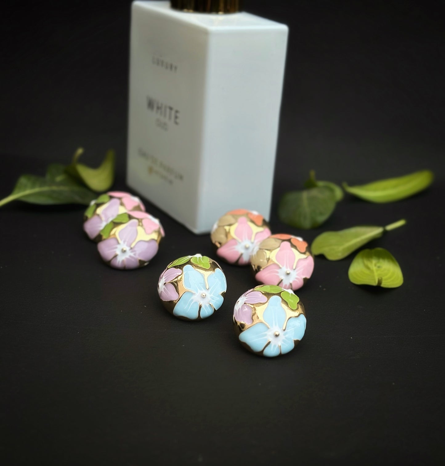 A beautiful flower studs 3 sets by hvjewellery.in