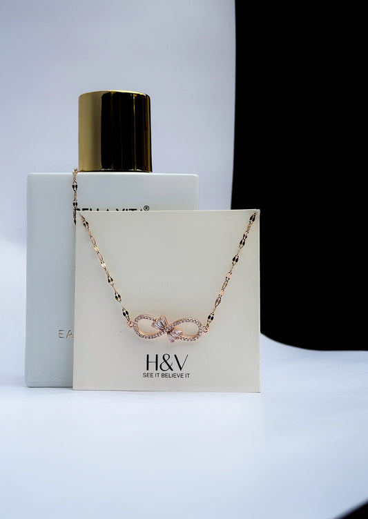 Infinity sterling rose gold necklace by hvjewellery.in