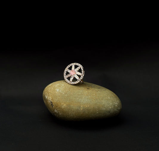 Ring with a pink stone by hvjewellery.in